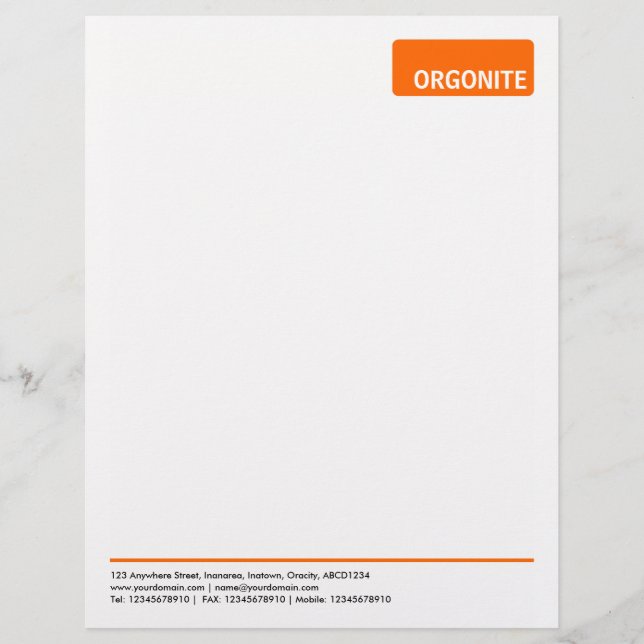 En-tête De Lettre Personnalisée Balise supérieure v3 - orange (Devant)