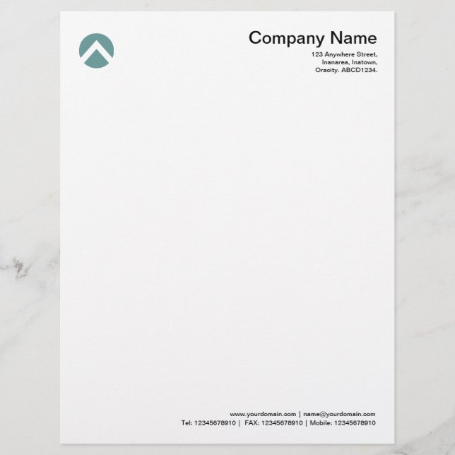En-tête De Lettre Personnalisée Chevron cerclé - Ocean Green (Devant)