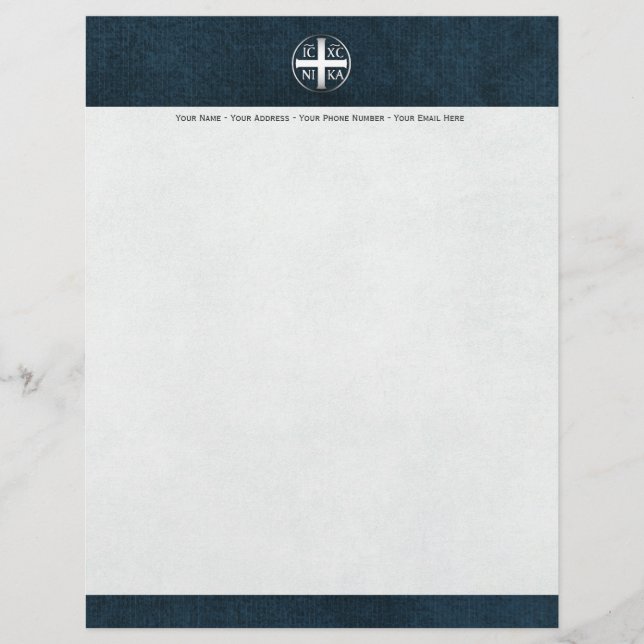 En-tête De Lettre Personnalisée Christogram ICXC NIKA Jésus conquiert (Devant)
