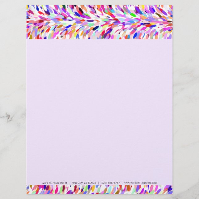 En-tête De Lettre Personnalisée Couleurs d'été vives Peinture Motif (Devant)