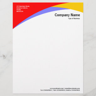 En-tête De Lettre Personnalisée Courbes - rouge, ambre et bleu