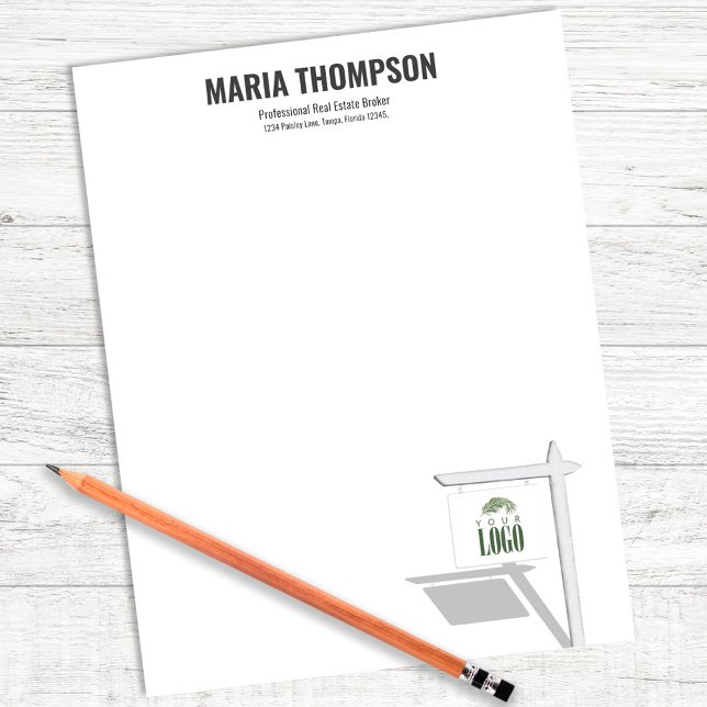 En-tête de lettre personnalisée de l'agent immobil (Real Estate Custom Letterhead)