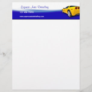 En-tête De Lettre Personnalisée Détail du lavage de voiture