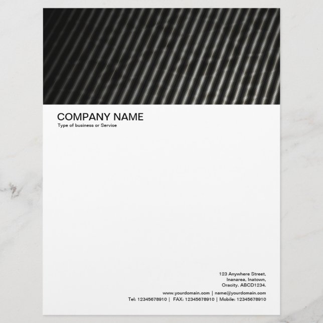En-tête De Lettre Personnalisée En-tête d'image grand - Lignes métalliques (Devant)