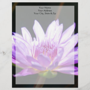 En-tête De Lettre Personnalisée Fleur Nénuphar de Lotus violet