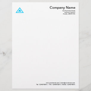 En-tête De Lettre Personnalisée Forme triangulaire - bleu ciel