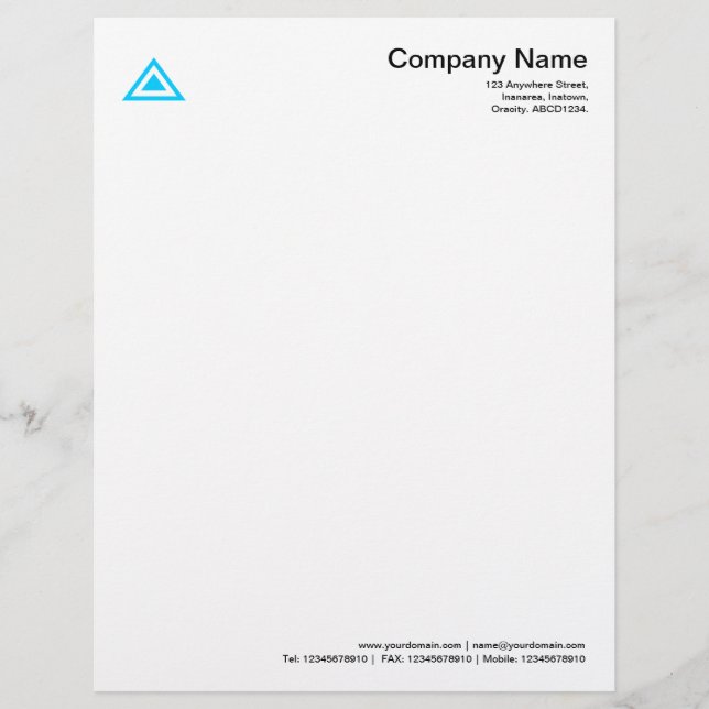 En-tête De Lettre Personnalisée Forme triangulaire - bleu ciel (Devant)