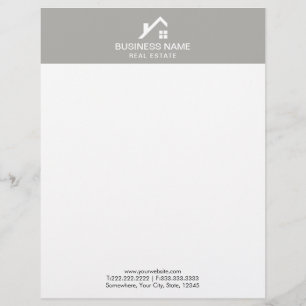 En-tête De Lettre Personnalisée Immobilier Agent Professional House Logo Plaque