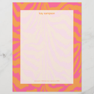En-tête De Lettre Personnalisée Impression zèbre, couleurs rétro