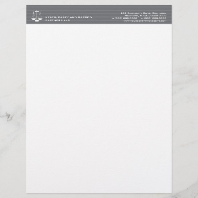 En-tête De Lettre Personnalisée La loi de filet mesure la mandataire (Devant)