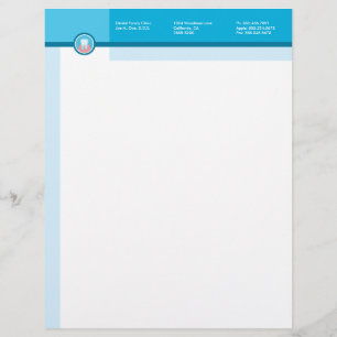 En-tête De Lettre Personnalisée Le bureau de dentiste a conçu l'en-tête de lettre