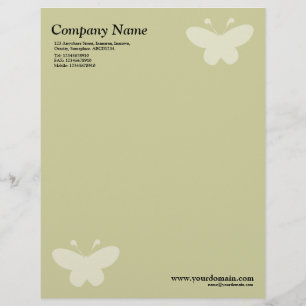 En-tête De Lettre Personnalisée L'Élégant Motif Papillon - Khaki léger