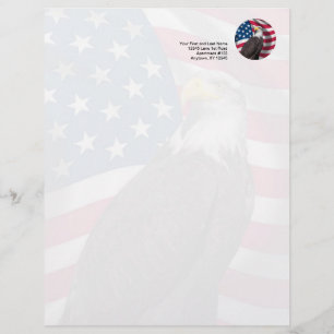 En-tête De Lettre Personnalisée Les Etats-Unis diminuent avec Eagle chauve
