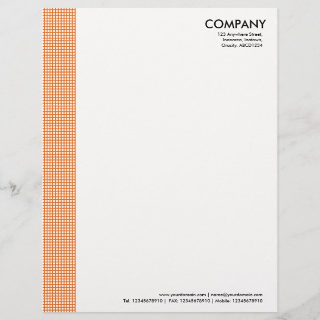 En-tête De Lettre Personnalisée Marge carrée - Orange (Devant)