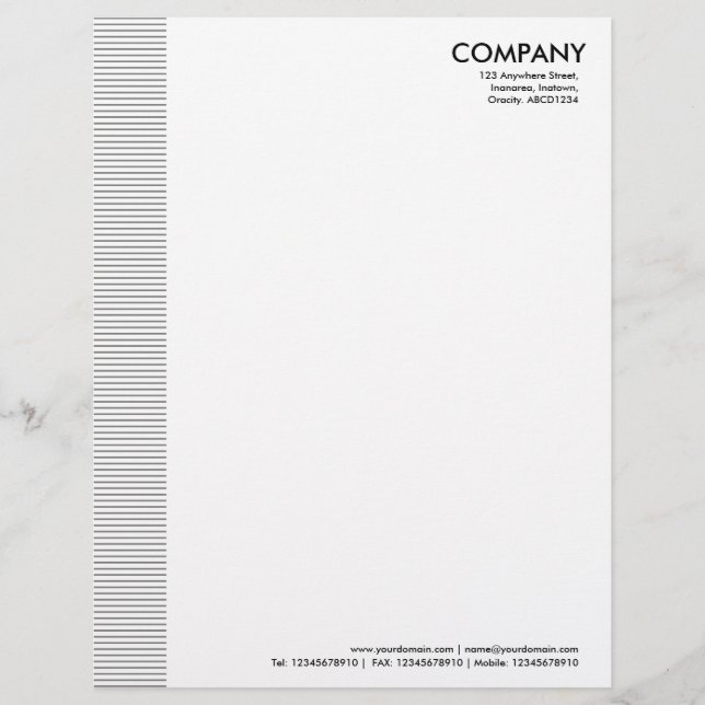 En-tête De Lettre Personnalisée Marge linéaire - Gris 50pc (Devant)