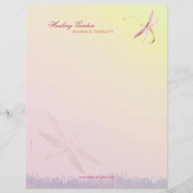 En-tête De Lettre Personnalisée Misty Field Dragonfly Business (Devant)