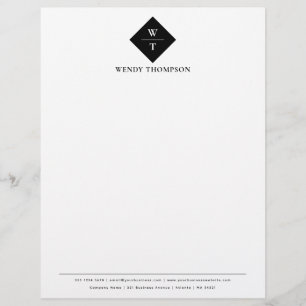 En-tête de lettre personnalisée Modèle monogramme