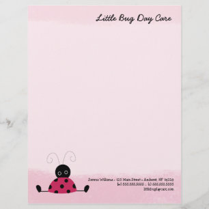 En-tête De Lettre Personnalisée Modèle rose mou d'en-tête de lettre de petite