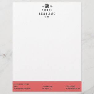 En-tête De Lettre Personnalisée Modèle rouge professionnel simple d'en-tête de
