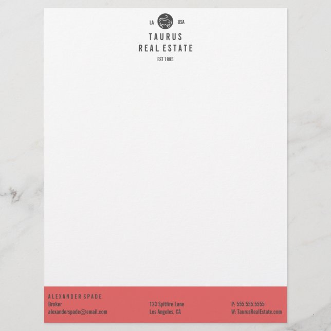 En-tête De Lettre Personnalisée Modèle rouge professionnel simple d'en-tête de (Devant)