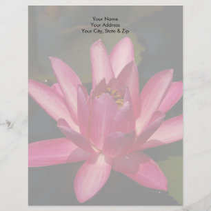 En-tête De Lettre Personnalisée Nénuphar rose Lotus