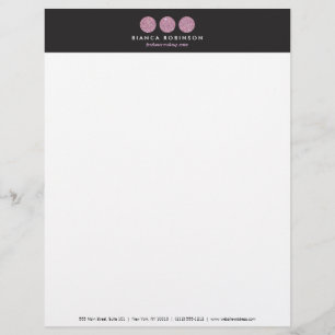 En-tête De Lettre Personnalisée Palette de Parties scintillant rose pour maquilleu