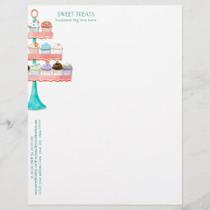 En-tête De Lettre Personnalisée Paquet d'affaires Cupcake Dessert Baking Bakery