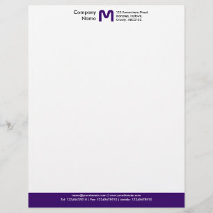 En-tête De Lettre Personnalisée Pied de page couleur monogramme - Pourpre foncé
