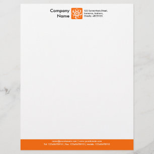En-tête De Lettre Personnalisée Pied de page couleur - orange