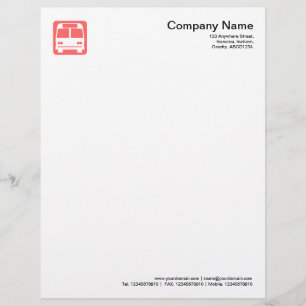 En-tête De Lettre Personnalisée Symbole de bus - rose tropicale