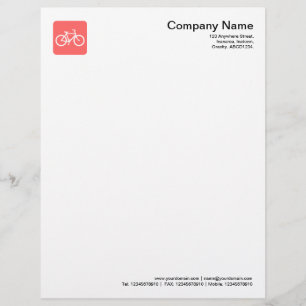 En-tête De Lettre Personnalisée Symbole de vélo - rose tropicale