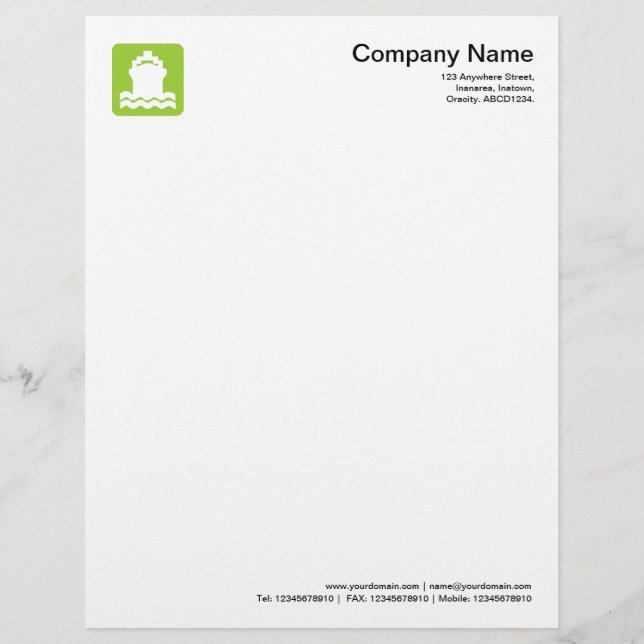 En-tête De Lettre Personnalisée Symbole du navire - Martian Green (Devant)