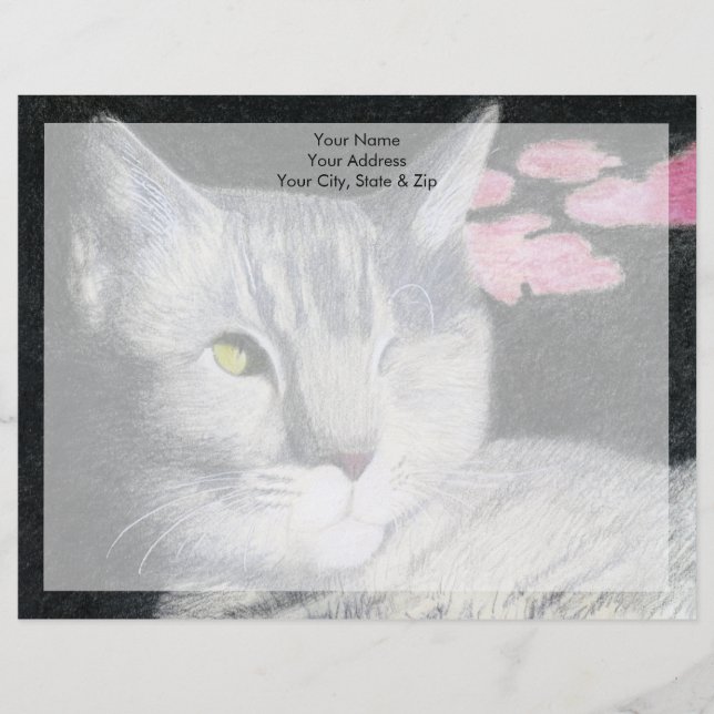 En-tête De Lettre Personnalisée Tabby Cat (Devant)