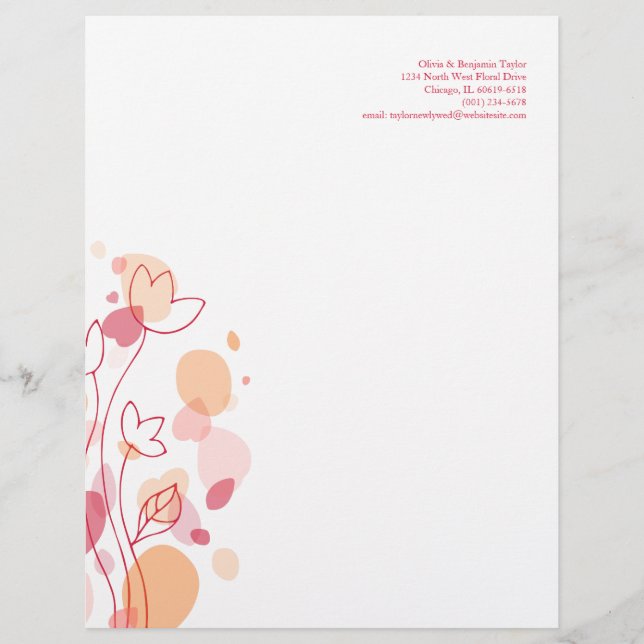 En-tête De Lettre Pétales de fleurs modernes graphiques en papier-le (Devant)