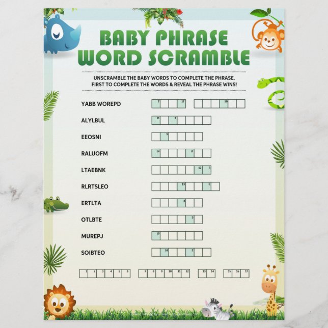 En-tête De Lettre Phrase du mot bébé - Rubrique [Thème animal] (Devant)