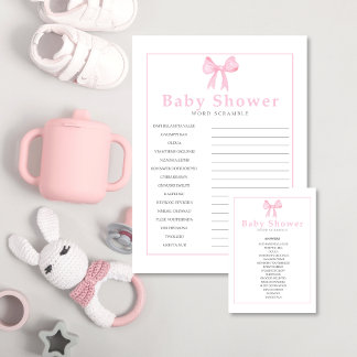 En-tête De Lettre Pink Baby Shower Word Scramble Game – Printable Le