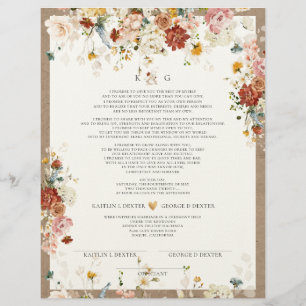 En-tête De Lettre PixDezines H2 Fall Garden Flowers Mariage Cert