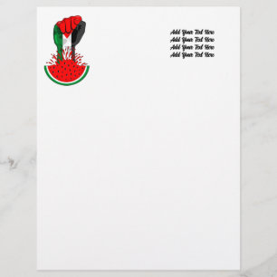 En-tête De Lettre Poing de résistance palestinienne sur le symbole d