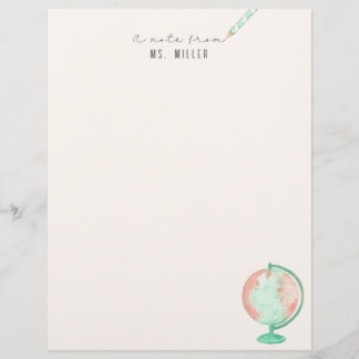 En-tête De Lettre Professeur Cartes pour notes personnalisés