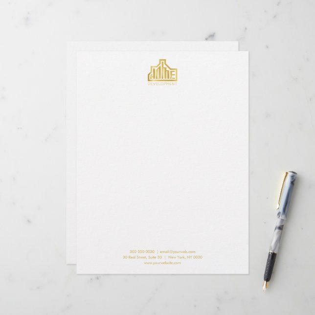 En-tête De Lettre Professional Customizable Business Letterhead (Devant/Arrière en situation)