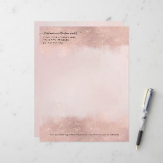 En-tête De Lettre Professionnel Élégant Rose Gold Petite entreprise
