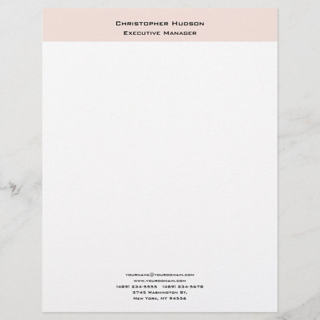 En-tête De Lettre Professionnel Moderne Minimaliste Simple Plain (Devant)