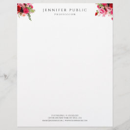 En-tête De Lettre Professionnel simple élégant de modèle floral