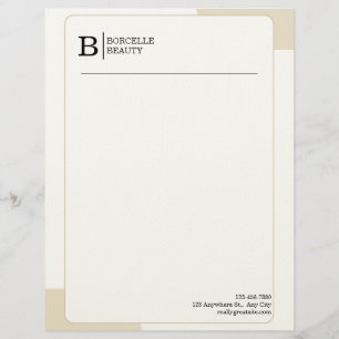 En-tête de lettre professionnelle minimaliste beig
