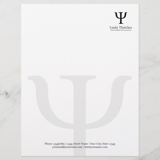 En-tête De Lettre Psi symbole psychologue professionnel en-tête (Devant)