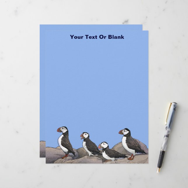 En-tête De Lettre Puffins de l'Atlantique (Devant/Arrière en situation)