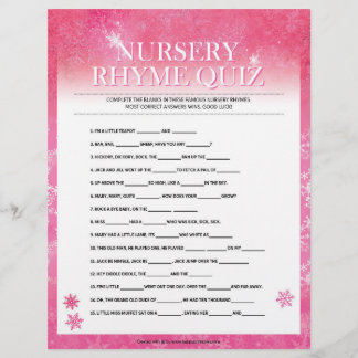 En-tête De Lettre Quiz sur les rimes des infirmières [rose neigeux]