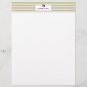 En-tête De Lettre Rayures horizontales en pastel florales élégantes