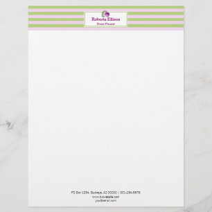 En-tête De Lettre Rayures horizontales en pastel florales élégantes