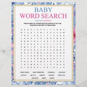 En-tête De Lettre Recherche de mots pour bébés [aquarelles florales]